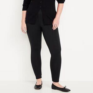 Old Navy High-Waisted Fleece-Lined Ankle Leggings Black (XL) NWT!